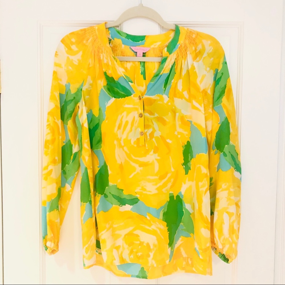 Lilly Pulitzer Yellow First Impressions Elsa Top